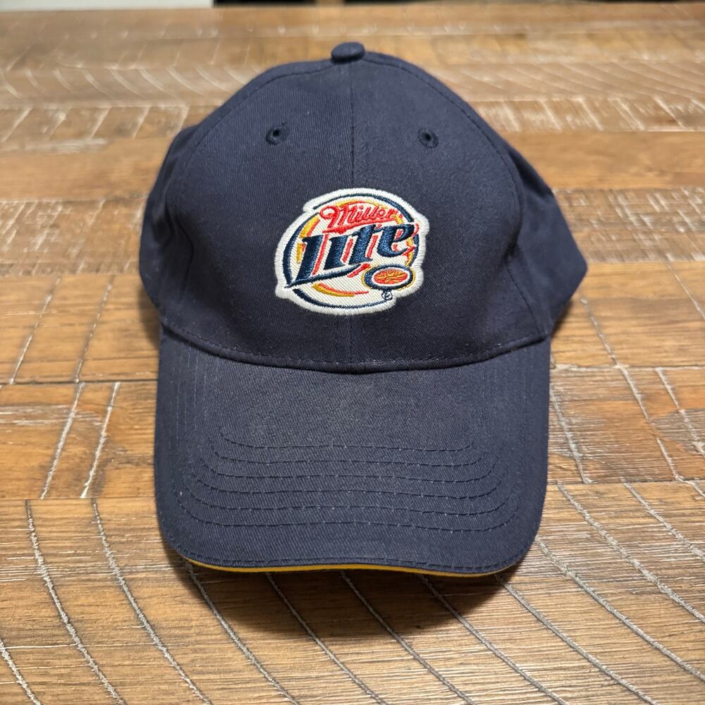 Vintage Miller Lite Beer ACME Promo Snapback Hat Made In USA Navy Blue